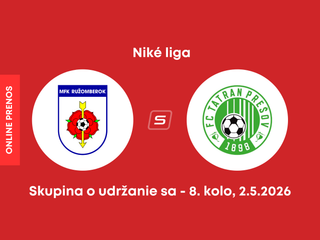 MFK Ružomberok - FC Tatran Prešov: ONLINE prenos zo zápasu 8. kola skupiny o udržanie sa v Niké lige.