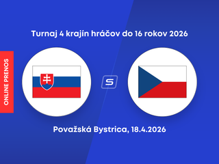 Slovensko U16 - Česko U16: ONLINE prenos zo zápasu na hokejovom Turnaji štyroch krajín v Považskej Bystrici.