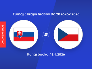 Slovensko U20 - Česko U20: ONLINE prenos zo zápasu na hokejovom Turnaji piatich krajín v Kungsbacke.