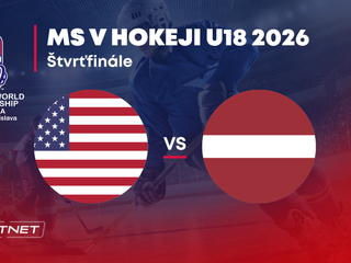 USA - Lotyšsko: ONLINE prenos zo štvrťfinále na MS v hokeji do 18 rokov 2026 (MS U18).