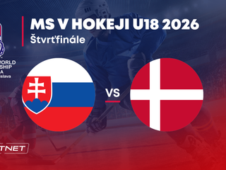 Slovensko - Dánsko: ONLINE prenos zo štvrťfinále na MS v hokeji do 18 rokov 2026 (MS U18).