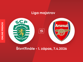 Sporting Lisabon - Arsenal FC: ONLINE prenos zo zápasu štvrťfinále Ligy majstrov.