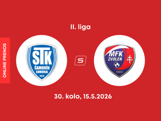 FC ŠTK 1914 Šamorín - MFK Zvolen: ONLINE prenos zo zápasu 30. kola II. ligy.