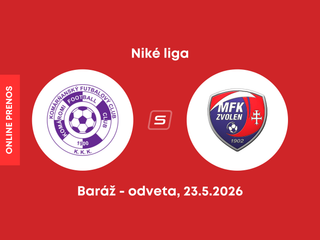 KFC Komárno - MFK Zvolen: ONLINE prenos z odvety baráže Niké ligy.