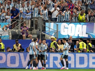 Argentina's Lionel Messi (10), center, celebrates with teammates after scoring the opening goal of his team during the World Cup Group J soccer match between Argentina and Austria in Arlington, Texas, near Dallas, Monday, June 22, 2026. (AP Photo/Ashley Landis)

- Canada26
- Canada2026
- FIFA
- Mexico26
- Mexico2026
- soccer
- USA26
- USA2026
- worldcup
- worldcup26
- WorldCup2026
- futbol
- Canada26
- Canada2026
- FIFA
- Mexico26
- Mexico2026
- soccer
- USA26
- USA2026
- worldcup
- worldcup26
- WorldCup2026
- futbol