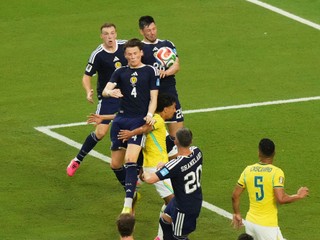 Scotland's Scott McTominay (4) heads the ball on a corner kick during the World Cup Group C soccer match against Brazil in Miami Gardens, Fla., Wednesday, June 24, 2026. (AP Photo/Marta Lavandier)

- Canada26
- Canada2026
- FIFA
- Mexico26
- Mexico2026
- soccer
- USA26
- USA2026
- worldcup
- worldcup26
- WorldCup2026
- futbol
- Canada26
- Canada2026
- FIFA
- Mexico26
- Mexico2026
- soccer
- USA26
- USA2026
- worldcup
- worldcup26
- WorldCup2026
- futbol