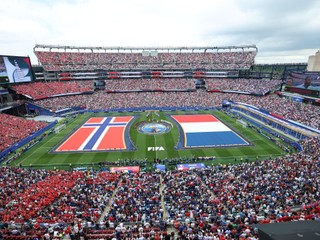Norwegian and French flags are seen on the pitch before the World Cup Group I soccer match between Norway and France in Foxborough, Mass., near Boston, Friday, June 26, 2026. (AP Photo/Mark Stockwell)

- Canada26
- Canada2026
- FIFA
- Mexico26
- Mexico2026
- soccer
- USA26
- USA2026
- worldcup
- worldcup26
- WorldCup2026
- futbol
- Canada26
- Canada2026
- FIFA
- Mexico26
- Mexico2026
- soccer
- USA26
- USA2026
- worldcup
- worldcup26
- WorldCup2026
- futbol