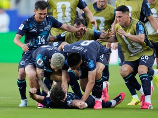 Paraguay's Matias Galarza, on ground, celebrates with teammates after scoring the opening goal during the World Cup Group D soccer match between Turkey and Paraguay in Santa Clara, Calif., near San Francisco, Friday, June 19, 2026. (AP Photo/Eugene Hoshiko)

- Canada26
- Canada2026
- FIFA
- Mexico26
- Mexico2026
- soccer
- USA26
- USA2026
- worldcup
- worldcup26
- WorldCup2026
- futbol
- Canada26
- Canada2026
- FIFA
- Mexico26
- Mexico2026
- soccer
- USA26
- USA2026
- worldcup
- worldcup26
- WorldCup2026
- futbol