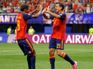 Spain's Mikel Oyarzabal celebrates with teammate Lamine Yamal, left, after scoring during the World Cup Group H soccer match between Spain and Saudi Arabia in Atlanta, Sunday, June 21, 2026. (AP Photo/Erik S.Lesser)

- Canada26
- Canada2026
- FIFA
- Mexico26
- Mexico2026
- soccer
- USA26
- USA2026
- worldcup
- worldcup26
- WorldCup2026
- futbol
- Canada26
- Canada2026
- FIFA
- Mexico26
- Mexico2026
- soccer
- USA26
- USA2026
- worldcup
- worldcup26
- WorldCup2026
- futbol