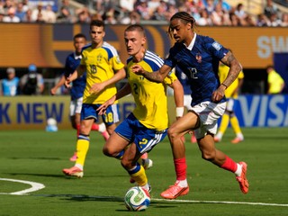 France's Bradley Barcola, right, challenges for the ball with Sweden's Gustaf Lagerbielke during the World Cup round of 32 soccer match between France and Sweden in East Rutherford, N.J., near New York, Tuesday, June 30, 2026. (AP Photo/Seth Wenig)

- Canada26
- Canada2026
- FIFA
- Mexico26
- Mexico2026
- soccer
- USA26
- USA2026
- worldcup
- worldcup26
- WorldCup2026
- futbol
- Canada26
- Canada2026
- FIFA
- Mexico26
- Mexico2026
- soccer
- USA26
- USA2026
- worldcup
- worldcup26
- WorldCup2026
- futbol