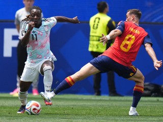 Belgium's Jeremy Doku challenges for the ball with Spain's Fabian Ruiz during the World Cup quarterfinal soccer match between Spain and Belgium in Inglewood, Calif., near Los Angeles, Friday, July 10, 2026. (AP Photo/Jae Hong)

- Canada26
- Canada2026
- FIFA
- Mexico26
- Mexico2026
- soccer
- USA26
- USA2026
- worldcup
- worldcup26
- WorldCup2026
- futbol
- Canada26
- Canada2026
- FIFA
- Mexico26
- Mexico2026
- soccer
- USA26
- USA2026
- worldcup
- worldcup26
- WorldCup2026
- futbol