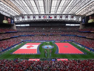 Canadian and Moroccan flags are seen during teams presentation before the World Cup round of 16 soccer match between Canada and Morocco in Houston, Saturday, July 4, 2026. (AP Photo/Eric Smith
- Canada26
- Canada2026
- FIFA
- Mexico26
- Mexico2026
- soccer
- USA26
- USA2026
- worldcup
- worldcup26
- WorldCup2026
- futbol
- Canada26
- Canada2026
- FIFA
- Mexico26
- Mexico2026
- soccer
- USA26
- USA2026
- worldcup
- worldcup26
- WorldCup2026
- futbol