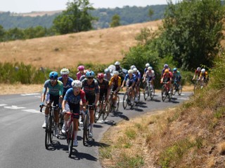 The pack rides during the tenth stage of the Tour de France cycling race with start in Aurillac and finish in Le Lioran, in France, Tuesday, July 14, 2026. (AP Photo/Thibault Camus)