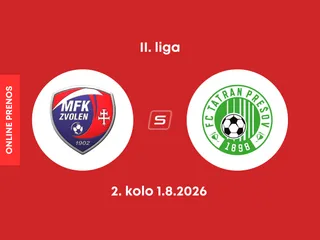 MFK Zvolen - FC Tatran Prešov: ONLINE prenos zo zápasu 2. kola II. ligy.