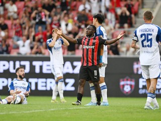 Momentka zo zápasu Trnava - Michalovce v Niké lige. Michalovčania precestujú v najvyššej súťaži najviac kilometrov.