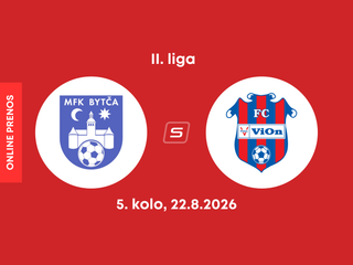 MFK Bytča - FC ViOn Zlaté Moravce: ONLINE prenos zo zápasu 5. kola II. ligy.