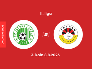 FC Tatran Prešov - MFK Tatran Liptovský Mikuláš: ONLINE prenos zo zápasu 3. kola II. ligy.