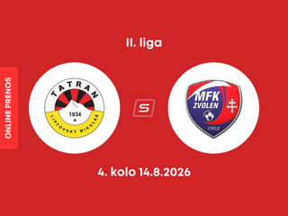 MFK Tatran Liptovský Mikuláš - MFK Zvolen: ONLINE prenos zo zápasu 4. kola II. ligy.