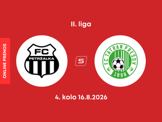 FC Petržalka - FC Tatran Prešov: ONLINE prenos zo zápasu 4. kola II. ligy.
