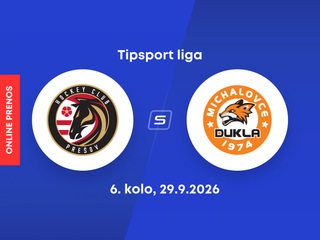 HC Prešov - HK Dukla Michalovce: ONLINE prenos zo zápasu 6. kola Tipsport ligy.