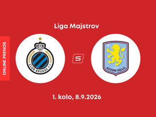 Club Bruggy - Aston Villa: ONLINE prenos zo zápasu 1. kola ligovej fázy Ligy majstrov.