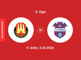 FK Inter Bratislava - FC ViOn Zlaté Moravce: ONLINE prenos zo zápasu 11. kola II. ligy.