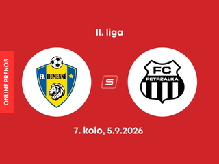 FK Humenné - FC Petržalka: ONLINE prenos zo zápasu 7. kola II. ligy.