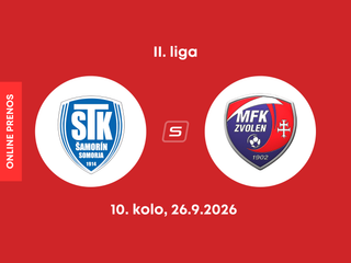 FC ŠTK 1914 Šamorín - MFK Zvolen: ONLINE prenos zo zápasu 10. kola II. ligy.
