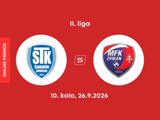 FC ŠTK 1914 Šamorín - MFK Zvolen: ONLINE prenos zo zápasu 10. kola II. ligy.