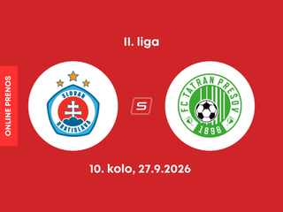 ŠK Slovan Bratislava B - FC Tatran Prešov: ONLINE prenos zo zápasu 10. kola II. ligy.