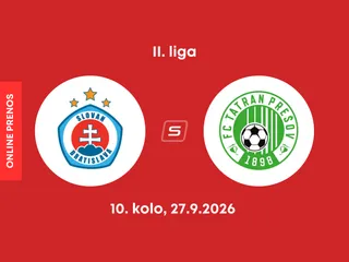 ŠK Slovan Bratislava B - FC Tatran Prešov: ONLINE prenos zo zápasu 10. kola II. ligy.