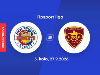 HKM Zvolen - HK Dukla Trenčín: ONLINE prenos zo zápasu 5. kola Tipsport ligy.