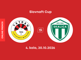 MFK Tatran Liptovský Mikuláš - MFK Skalica: ONLINE prenos zo zápasu 4. kola Slovnaft Cupu.
