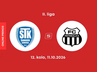FC ŠTK 1914 Šamorín - FC Petržalka: ONLINE prenos zo zápasu 12. kola II. ligy.
