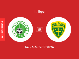 FC Tatran Prešov - MŠK Žilina B: ONLINE prenos zo zápasu 13. kola II. ligy.