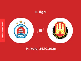 ŠK Slovan Bratislava B - FK Inter Bratislava: ONLINE prenos zo zápasu 14. kola II. ligy.