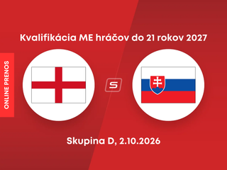 Anglicko U21 - Slovensko U21: ONLINE prenos zo zápasu kvalifikácie ME hráčov do 21 rokov 2027.
