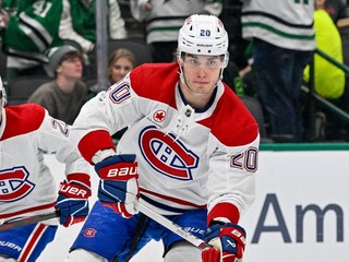 Slovenský hokejista Juraj Slafkovský v drese Montrealu Canadiens.