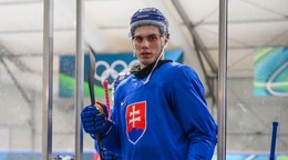 Juraj Slafkovský na tréningu počas ZOH 2026.
