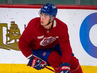 Juraj Slafkovský na prípravnom kempe Montrealu Canadiens.