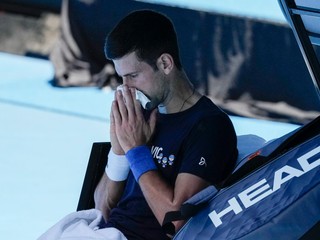 Novak Djokovič počas tréningu na Australian Open 2022.