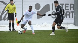 Momentka zo zápasu Altach - Trenčín.