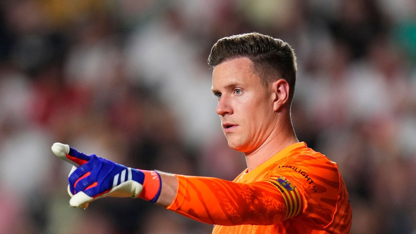 Brankár FC Barcelona Marc-André ter Stegen počas zápasu La Ligy.