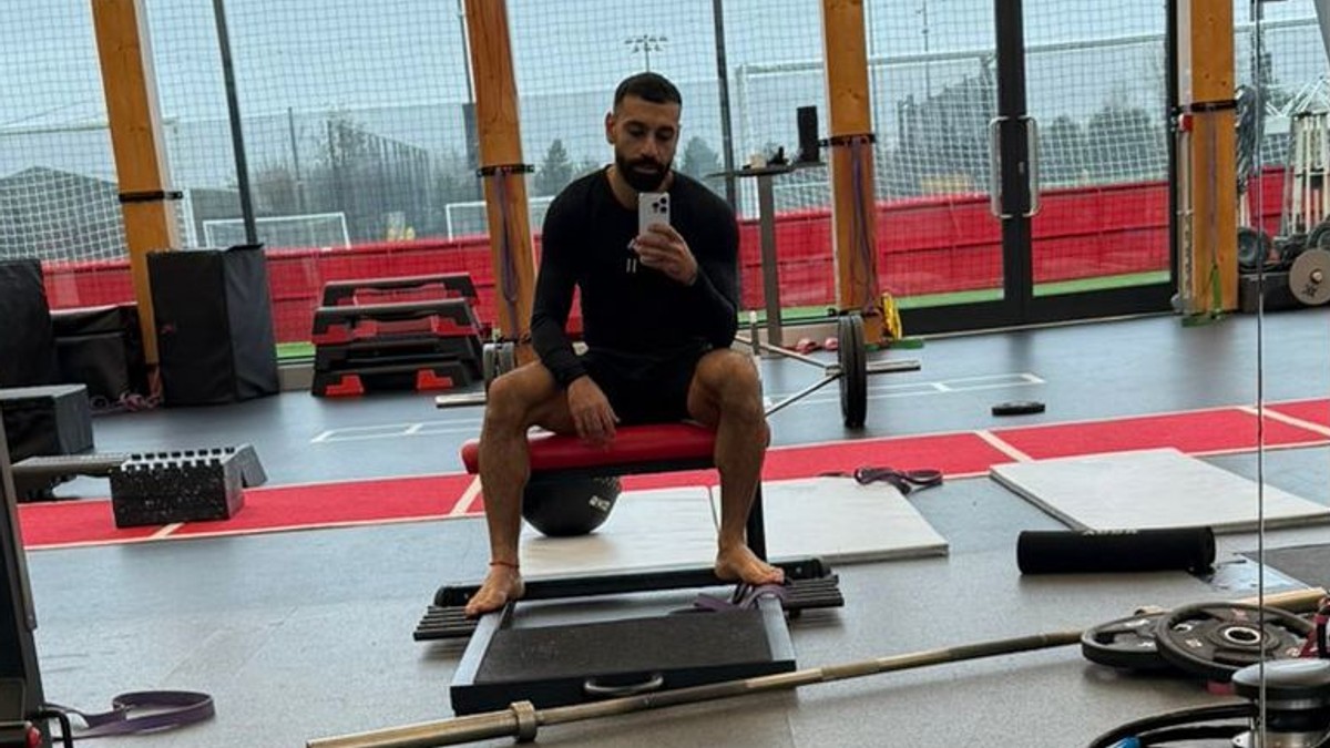 Mohamed Salah v tréningovom centre Liverpoolu