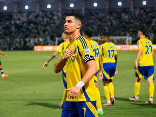 Cristiano Ronaldo po strelenom góle v drese Al-Nassr FC.