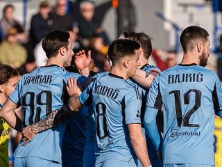 Momentka zo zápasu Michalovce - Slovan.