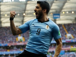 Luis Suárez v drese Uruguaja. 