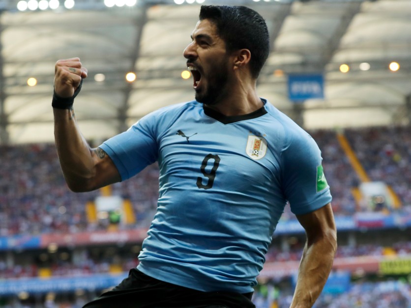 Luis Suárez v drese Uruguaja. 