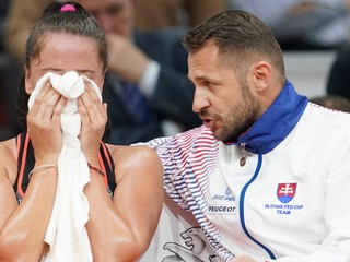 Slovenský tréner Matej Lipták a tenistka Viktória Kužmová.
