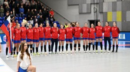 Na snímke nastúpené slovenské reprezentantky.